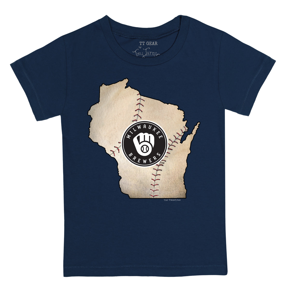Women's Tiny Turnip White/Black Milwaukee Brewers Slugger 3/4-Sleeve Raglan T-Shirt Size: Small