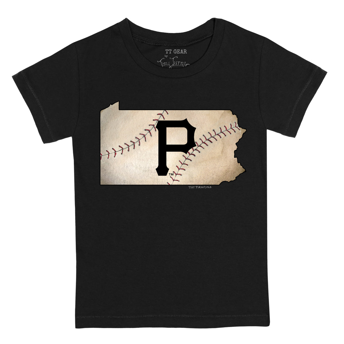Pittsburgh Pirates Tiny Turnip Youth I Love Mom 3/4-Sleeve Raglan T-Shirt -  White/Black