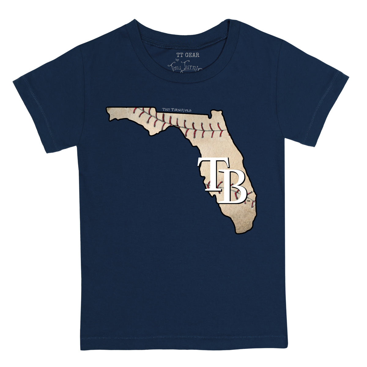 Tampa Bay Rays Stacked Tee Shirt 18M / Navy Blue