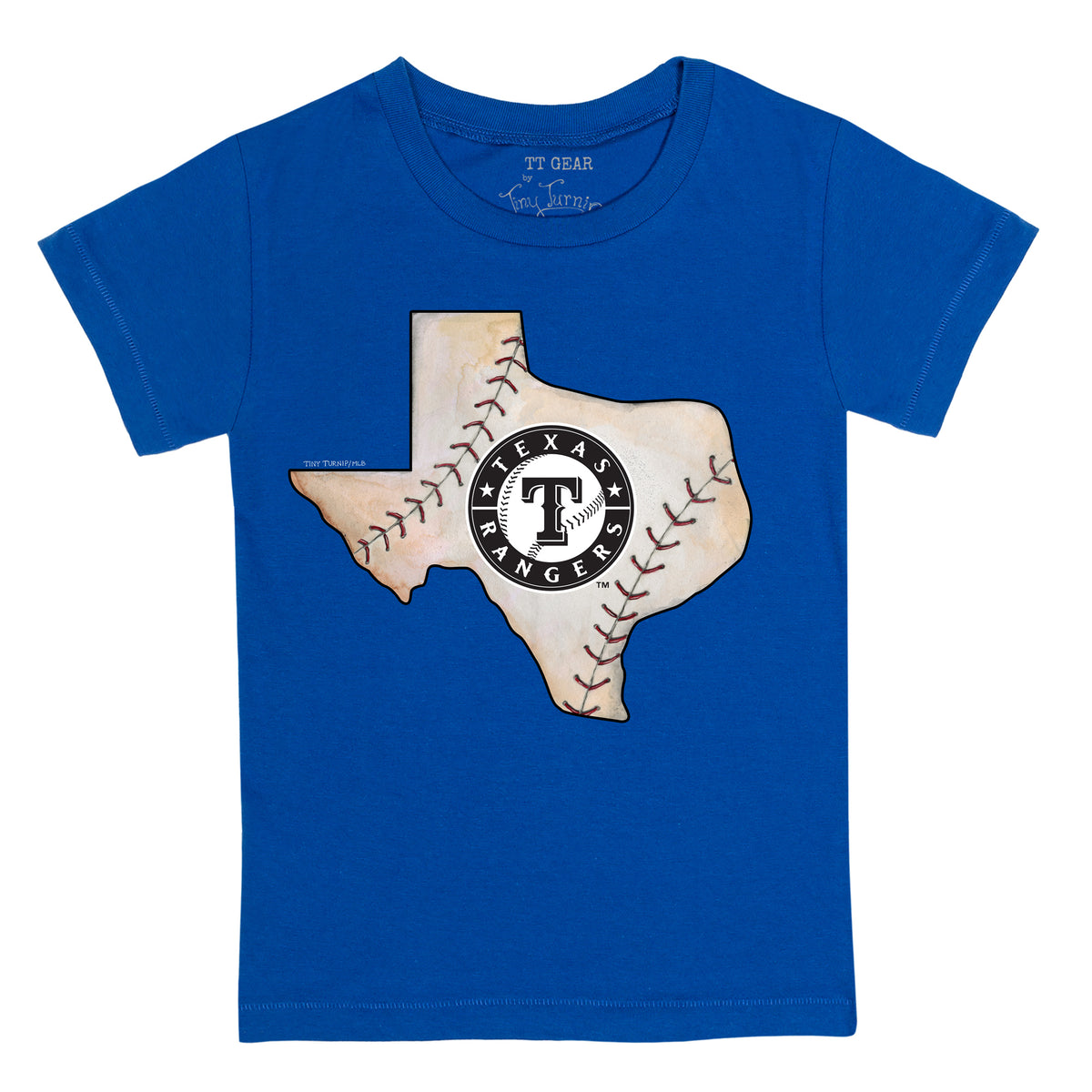 Texas Rangers Tiny Turnip Youth Sundae Helmet T-Shirt - White