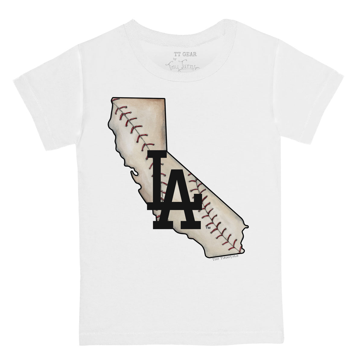 Women's Tiny Turnip White Los Angeles Dodgers Stitched Baseball T-Shirt Size: Extra Large