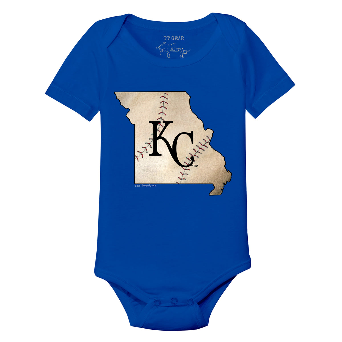 Kansas City Royals Tiny Turnip Infant State Outline Raglan 3/4