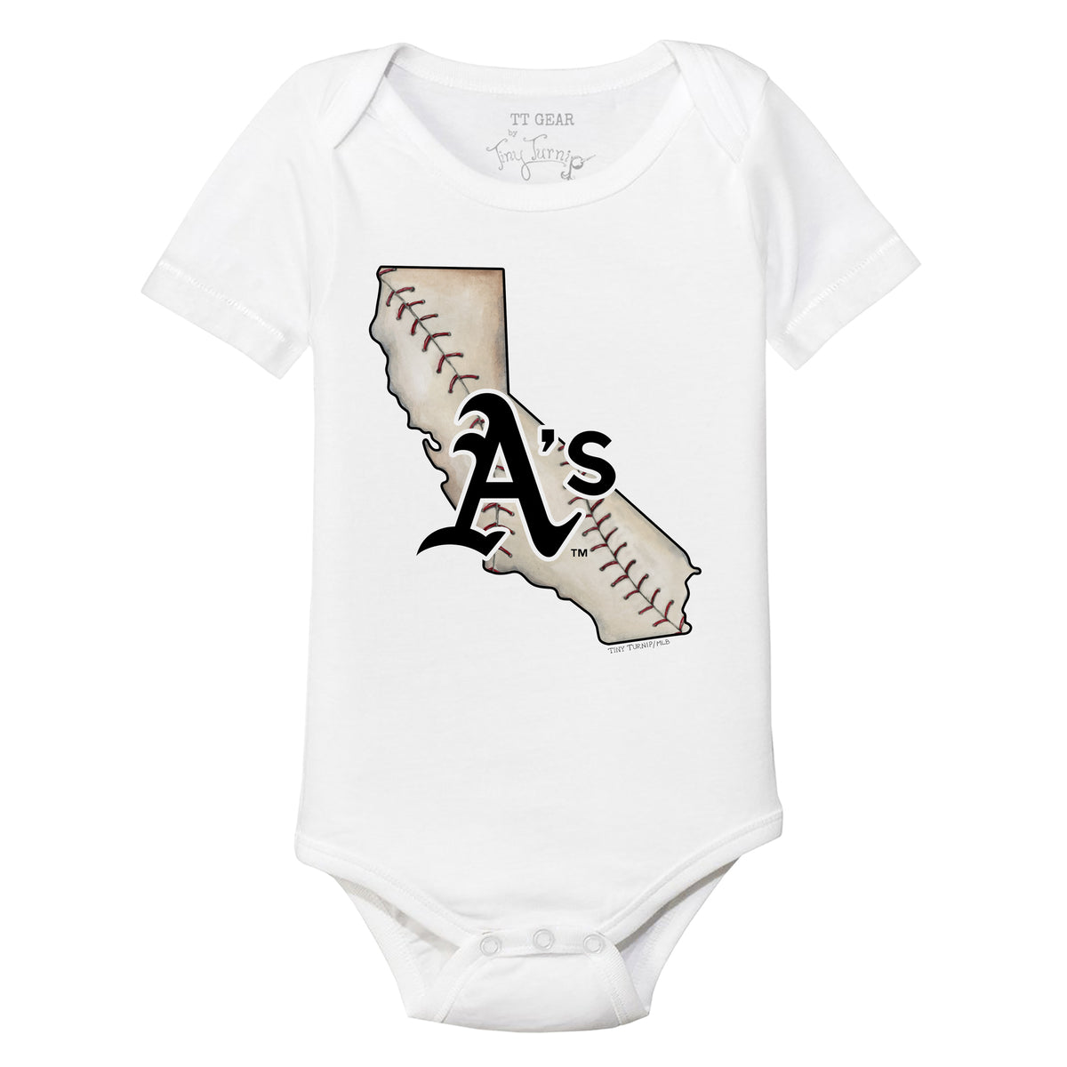 Infant Tiny Turnip White/Black Oakland Athletics Smores Raglan 3/4-Sleeve T-Shirt