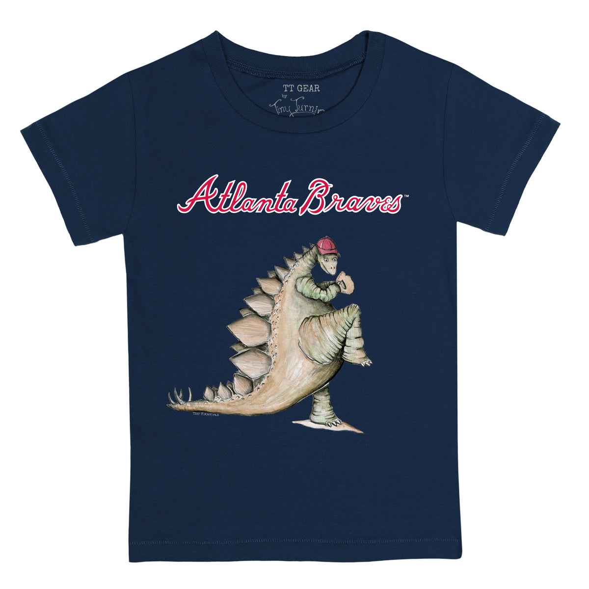 Toddler Tiny Turnip White/Navy Atlanta Braves I Love Mom 3/4-Sleeve Raglan T-Shirt Size:3T