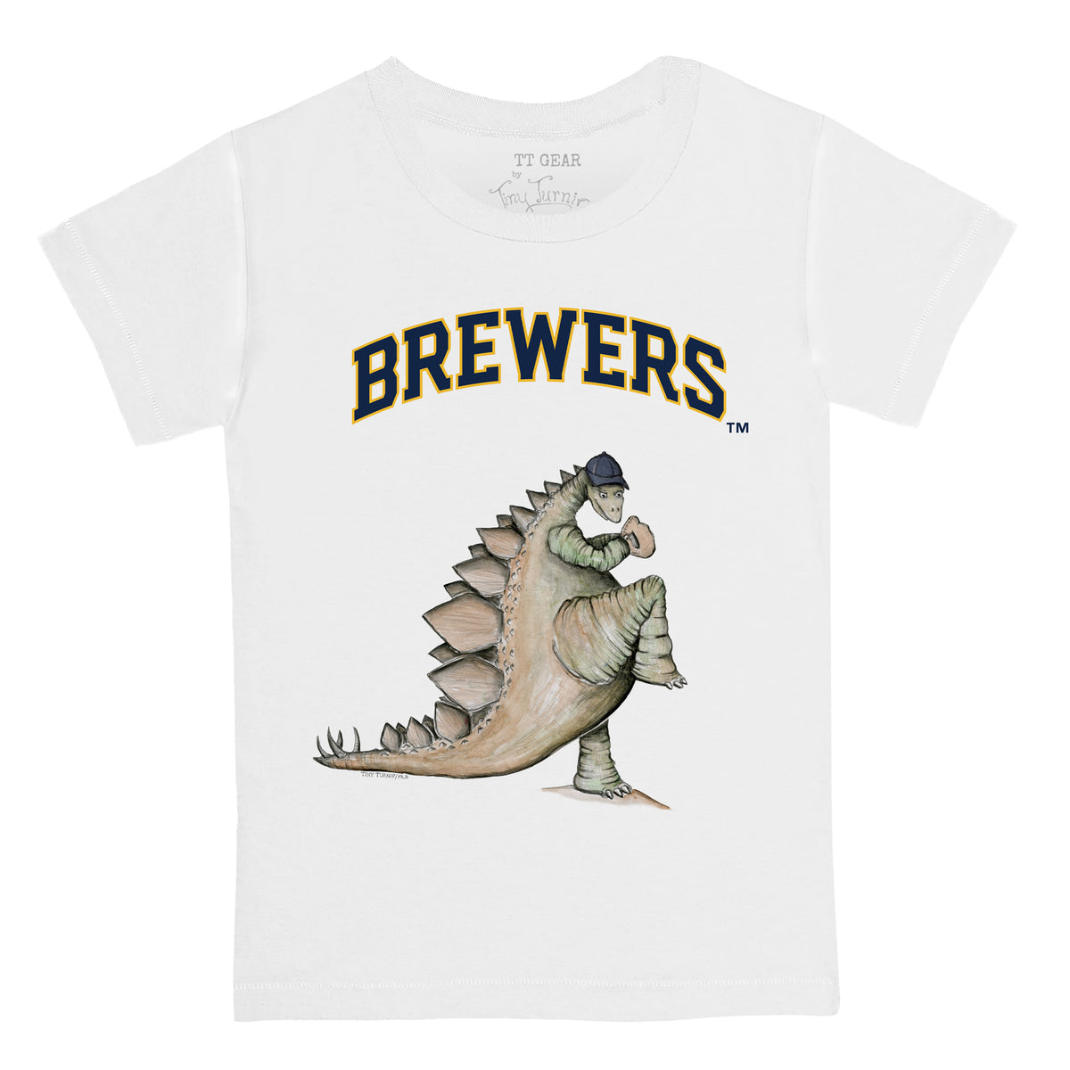 Youth Tiny Turnip White Milwaukee Brewers Shark Logo T-Shirt Size: Extra Large