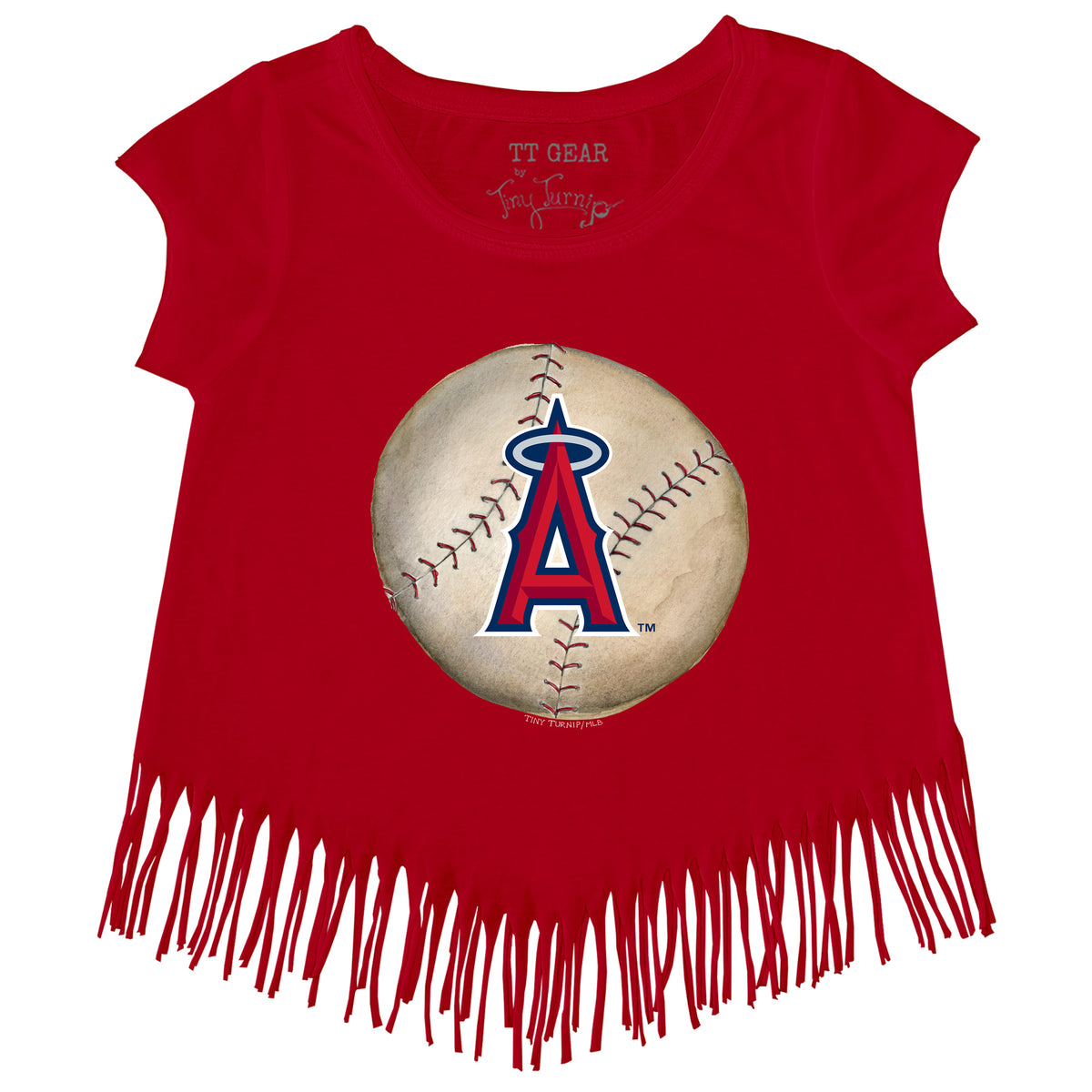 Los Angeles Angels Baseball Flag Fringe Tee 5T / Red