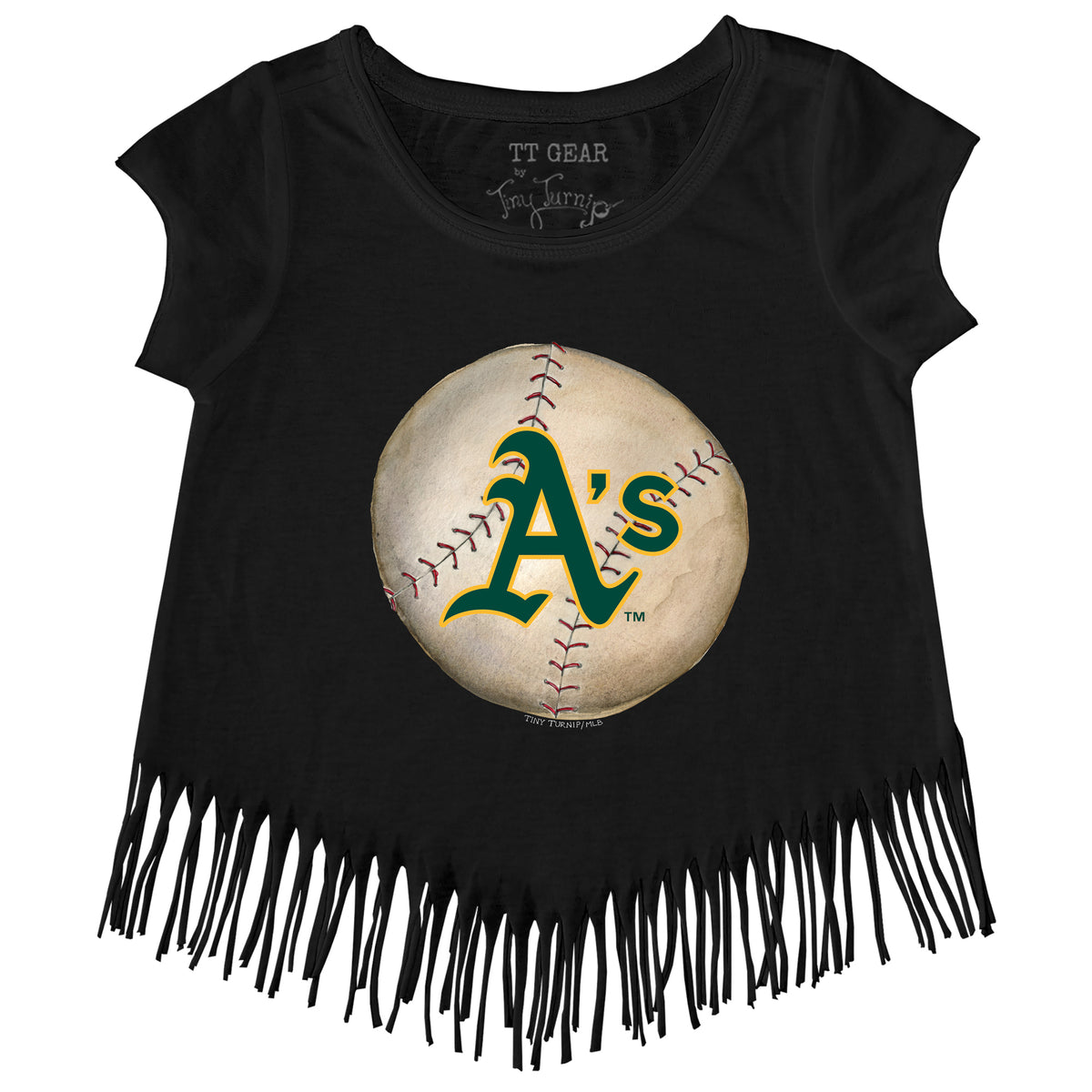 Oakland Athletics Baseball Love Fringe Tee 5T / Black