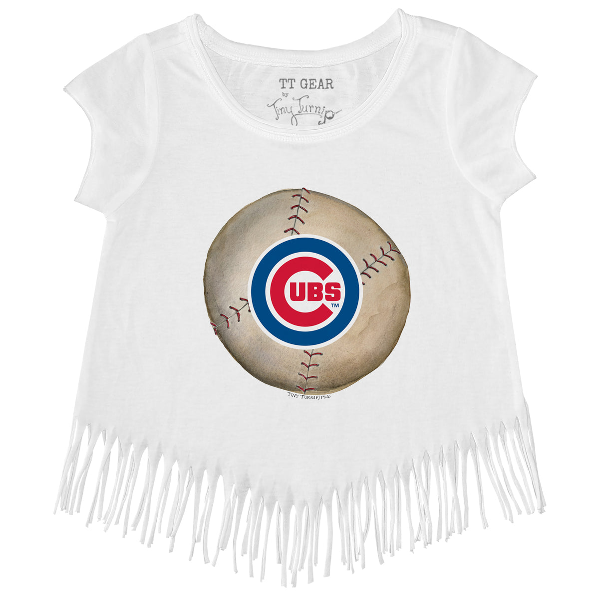 Lids Chicago Cubs Tiny Turnip Girls Toddler Babes Fringe T-Shirt