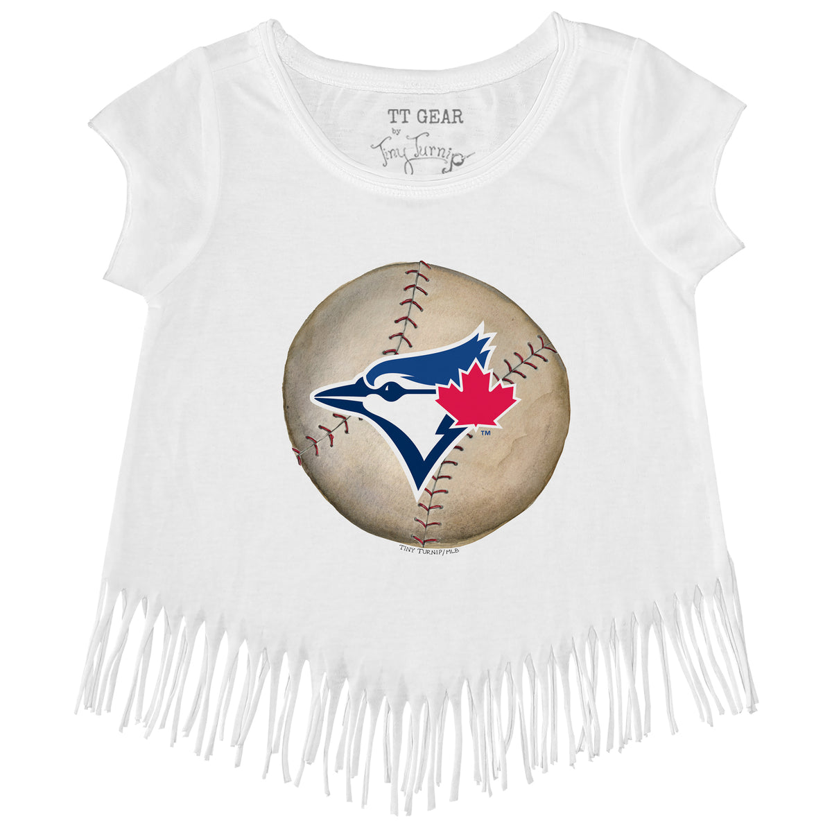 Toronto Blue Jays Baseball Heart Banner Fringe Tee 3T / Royal Blue