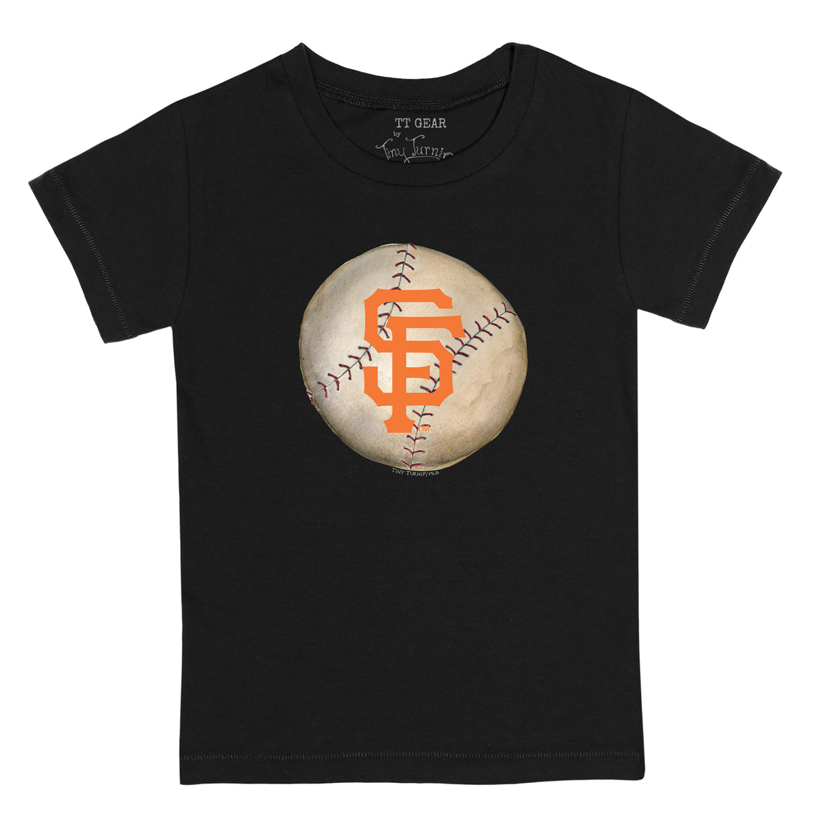 San Francisco Giants Stitched Baseball 3/4 Black Sleeve Raglan 4T