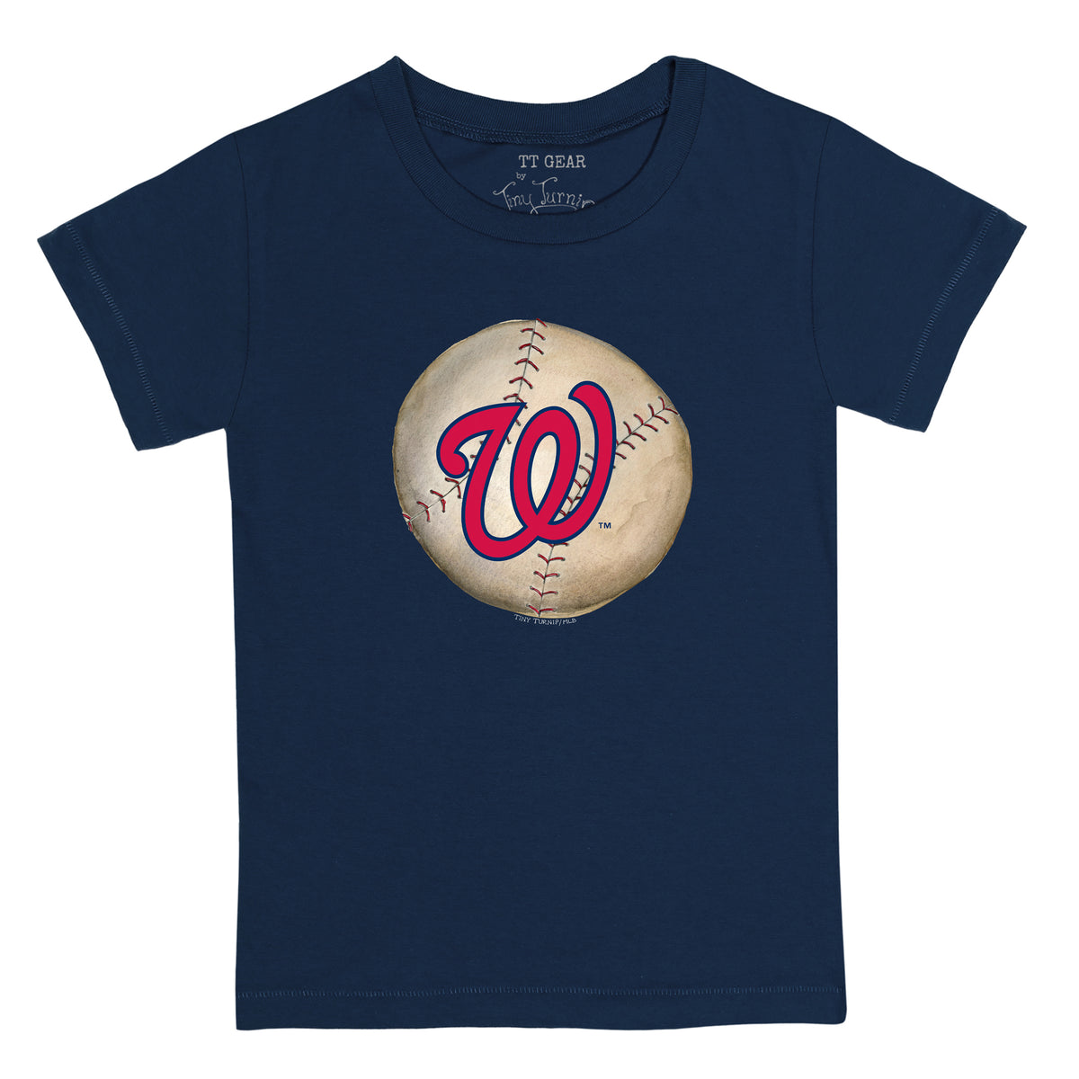 Washington Nationals Baseball Heart Banner Tee Shirt 2T / Navy Blue