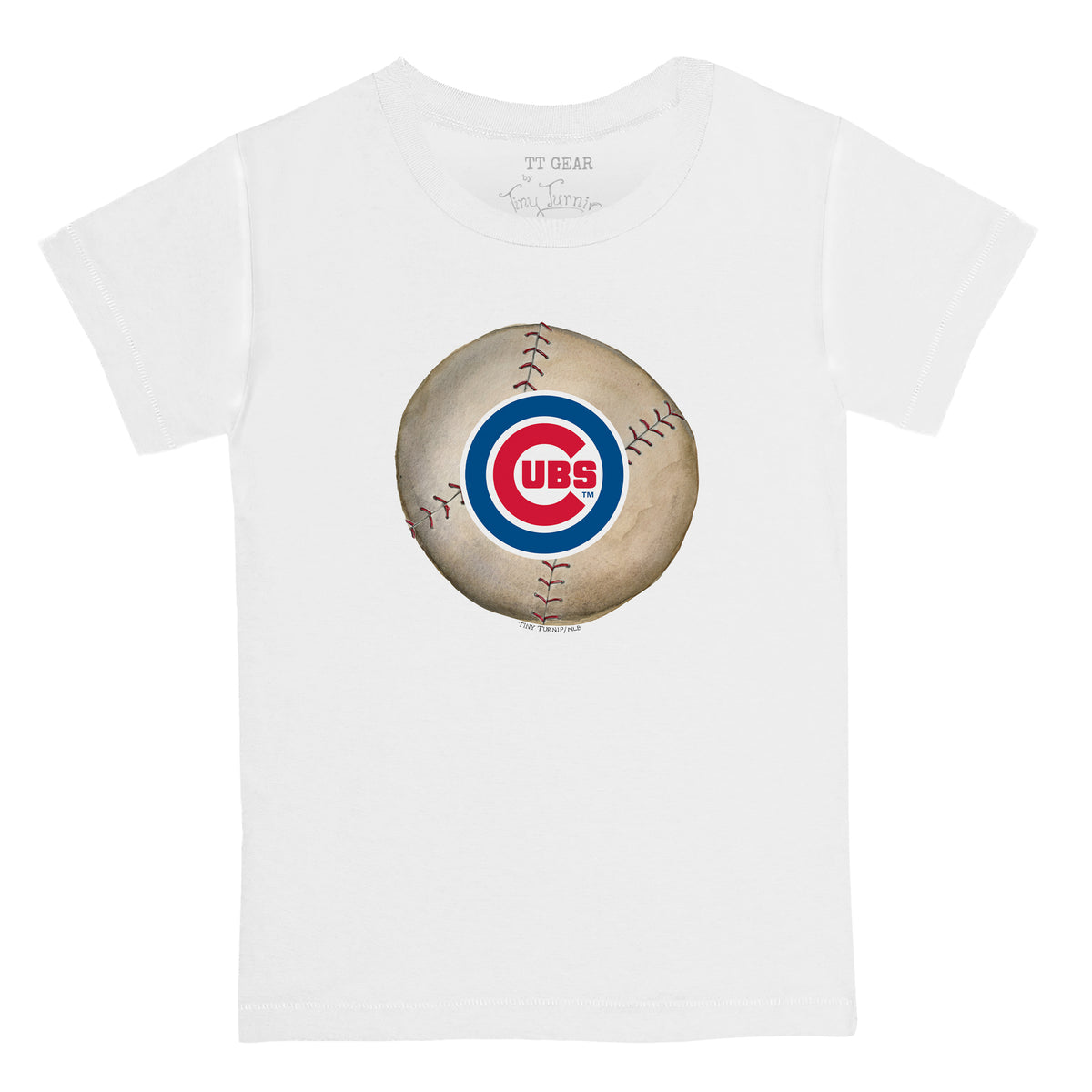 Toddler Chicago Cubs Tiny Turnip White Team Slugger T-Shirt