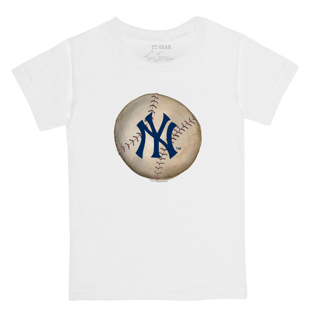 New York Yankees Tiny Turnip Toddler Baseball Flag T-Shirt - White