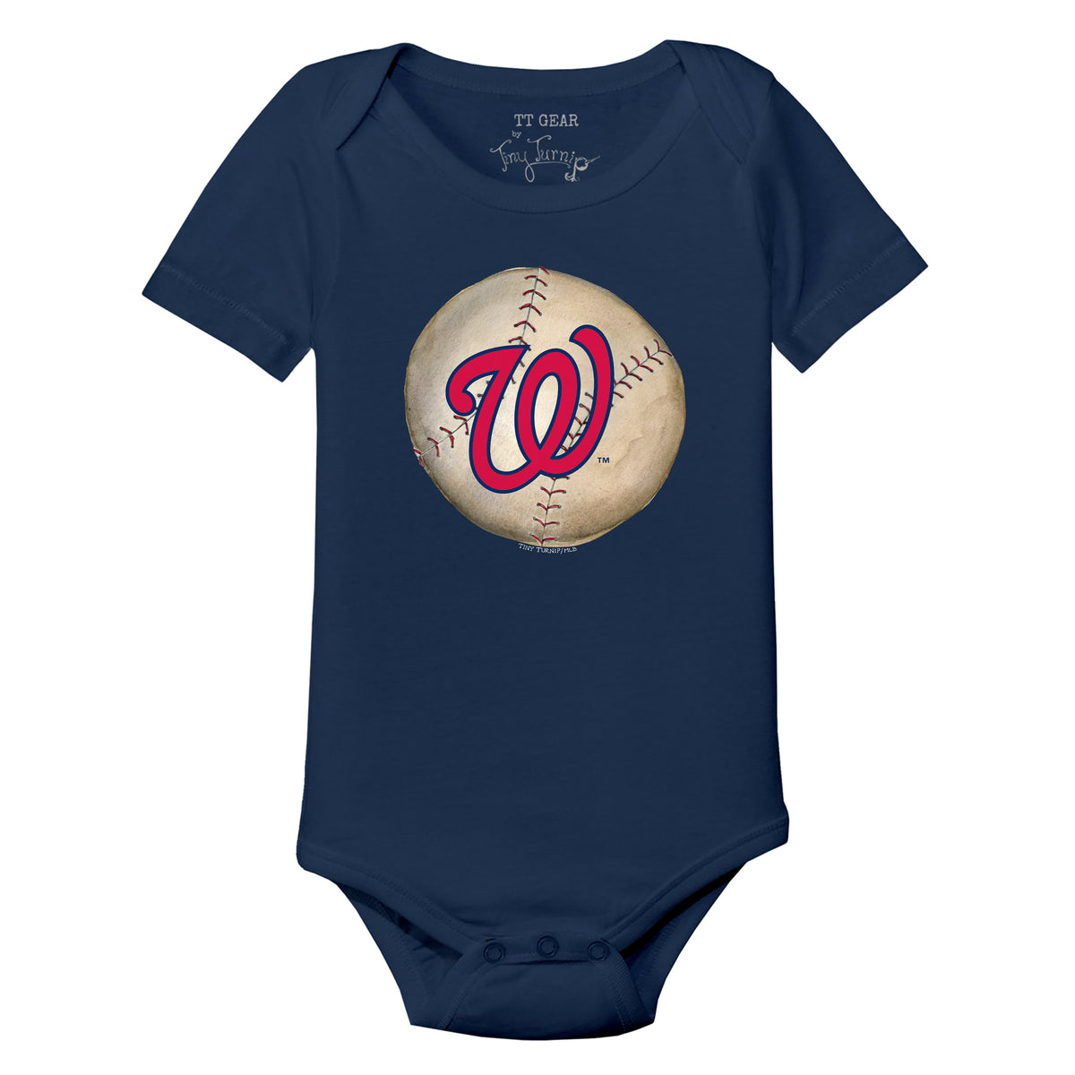 Washington Nationals Tiny Turnip Toddler Stitched Baseball 3/4-Sleeve  Raglan T-Shirt - White/Navy