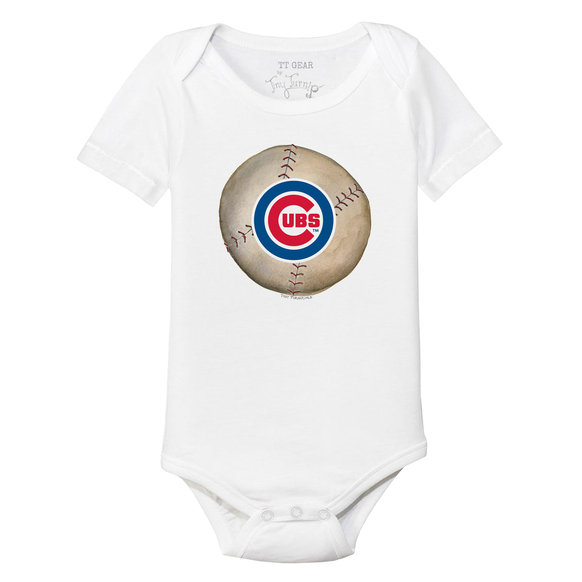 Chicago Cubs Tiny Turnip Infant Dirt Ball Bodysuit - White