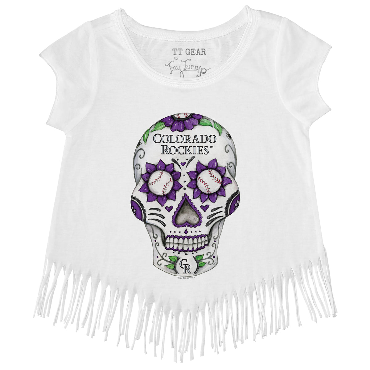 Atlanta Braves Tiny Turnip Toddler Sugar Skull T-Shirt - Navy