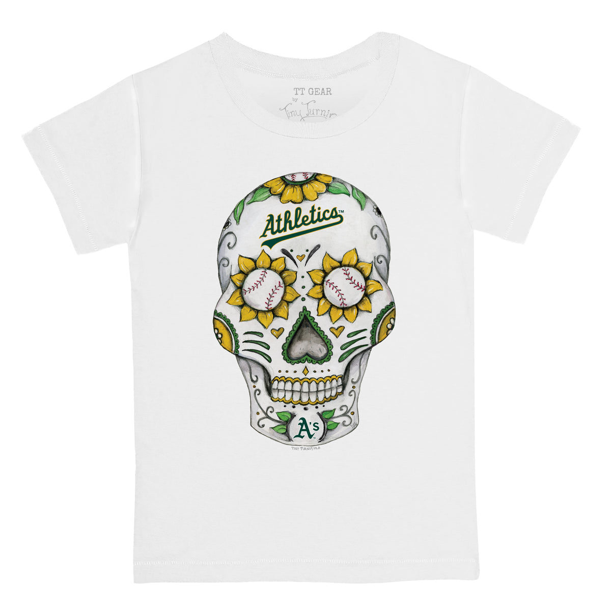 Houston Astros Tiny Turnip Infant Sugar Skull T-Shirt - White