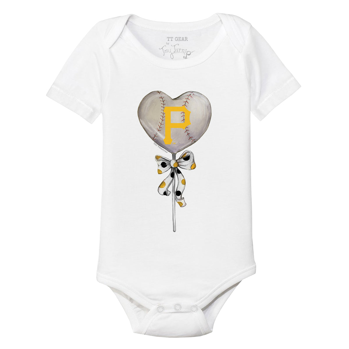 Pittsburgh Pirates Tiny Turnip Infant Heart Banner Bodysuit - Black