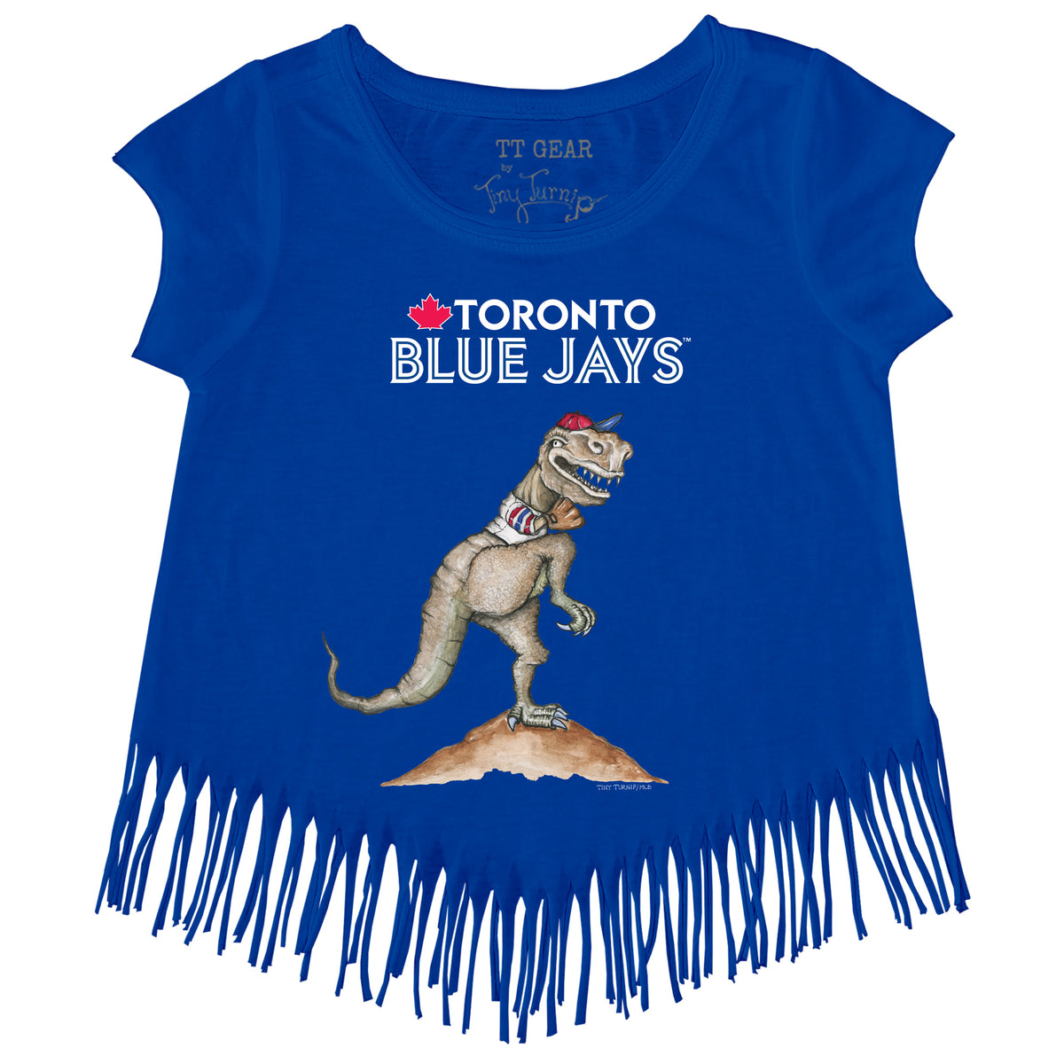 Lids Toronto Blue Jays Tiny Turnip Girls Toddler Baseball Love Fringe T- Shirt - White