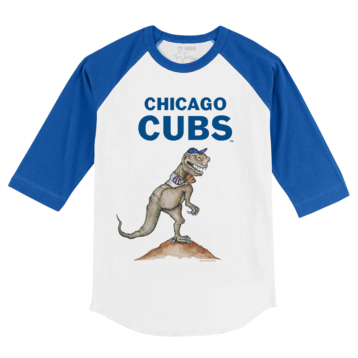 Chicago Cubs Stitched Baseball 3/4 Royal Blue Sleeve Raglan Unisex 2XL