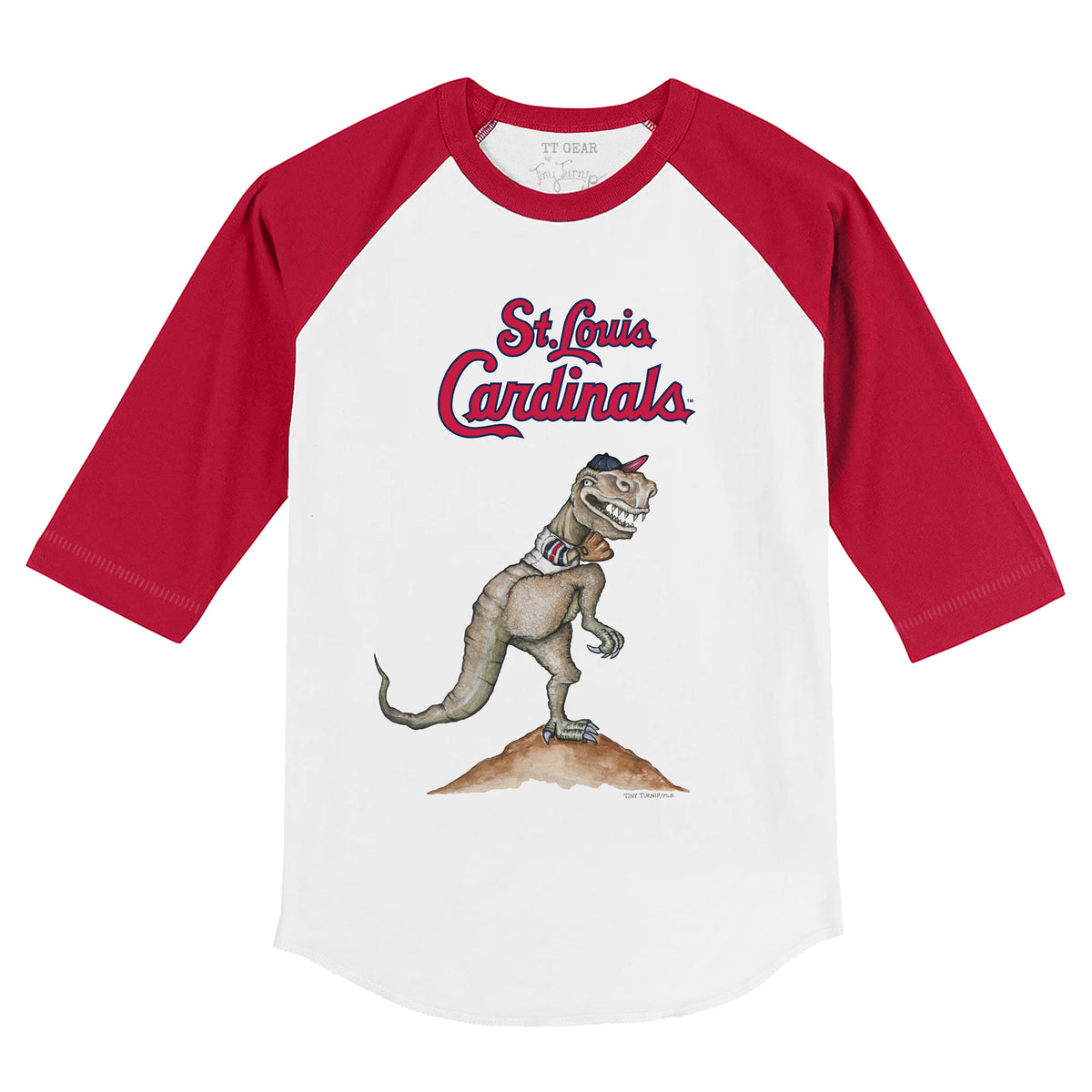 St. Louis Cardinals Tiny Turnip Women's Lucky Charm 3/4-Sleeve Raglan  T-Shirt - White/Red