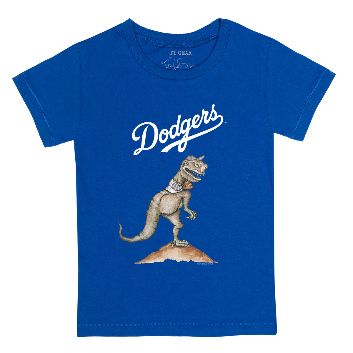 TinyTurnip Los Angeles Dodgers Boy Teddy 3/4 Royal Blue Sleeve Raglan Youth Small (6-8)