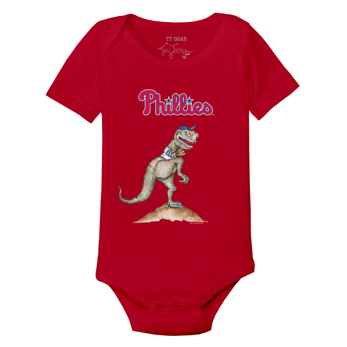 Philadelphia Phillies Girl Teddy Short Sleeve Snapper 12M / White