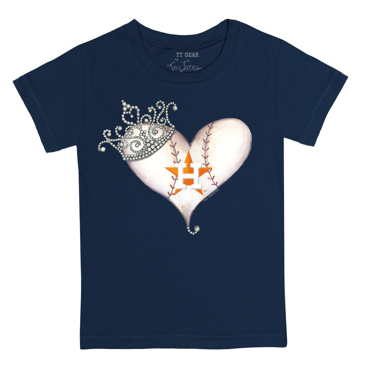 Infant Tiny Turnip White Houston Astros Heart Bat T-Shirt