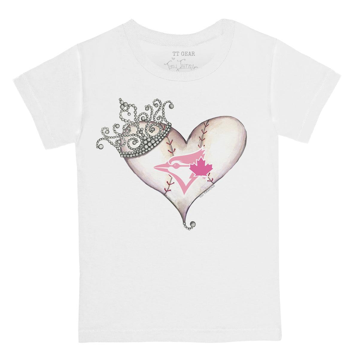 Infant Toronto Blue Jays Tiny Turnip White Heart Banner T-Shirt