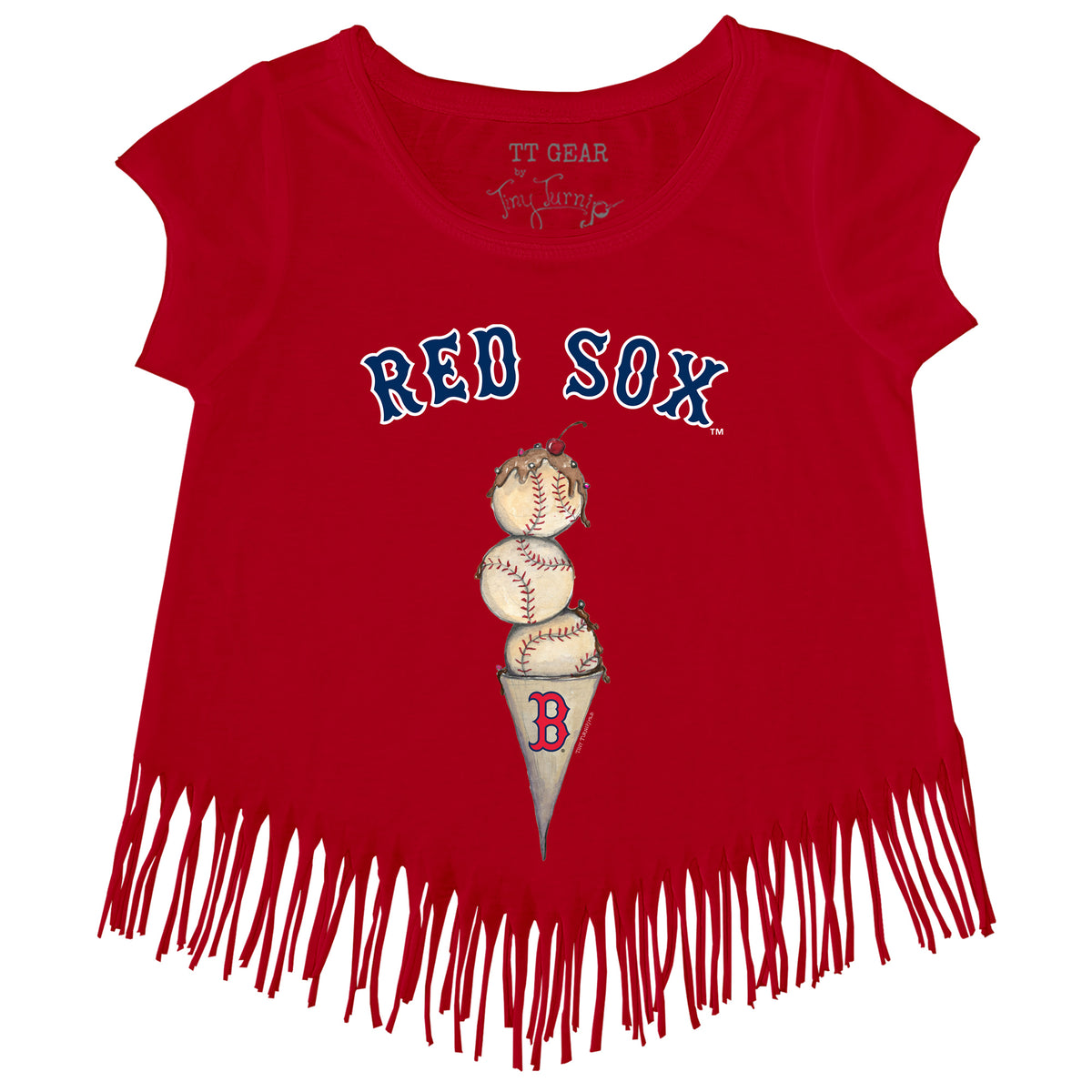 Boston Red Sox Shark Fringe Tee 2T / White