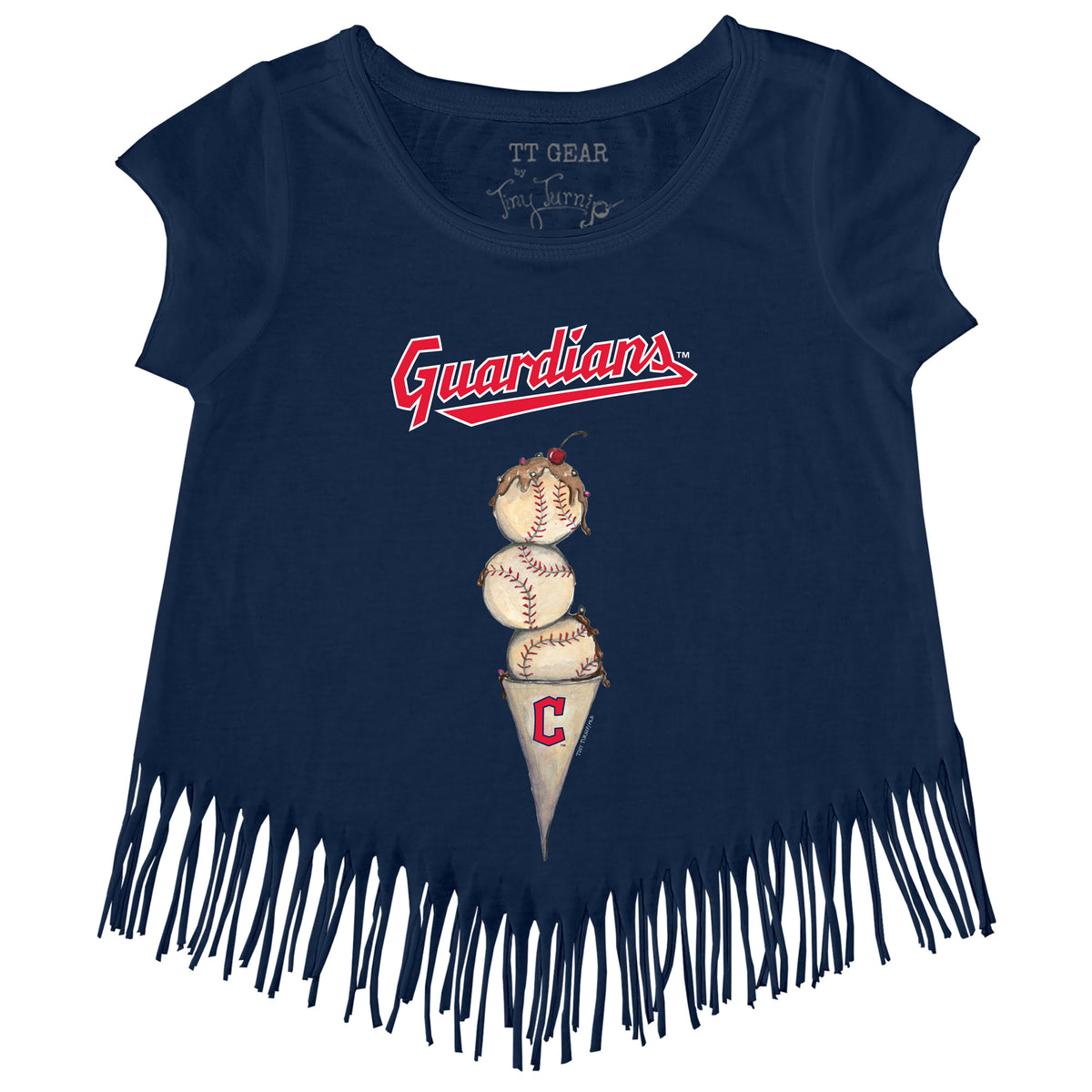 Girls Toddler Tiny Turnip Navy Seattle Mariners Astronaut Fringe T-Shirt Size: 4T