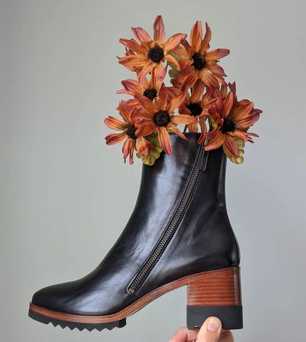 Chelsea boot with fall flowers
