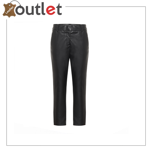 Black Button Up Pu Skinny Pants, Pants