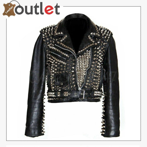 Spikes and Studded Leather Jacket for Men and Women in Real