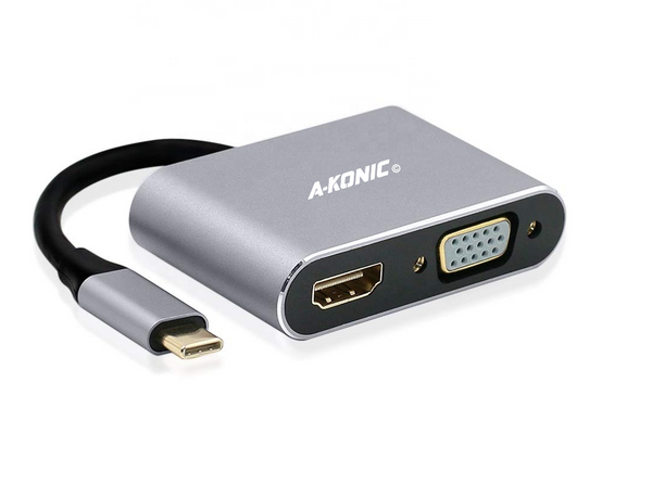 Station d'accueil pour ordinateur portable A-KONIC USB-C - 10-en-1 avec HDMI,  VGA