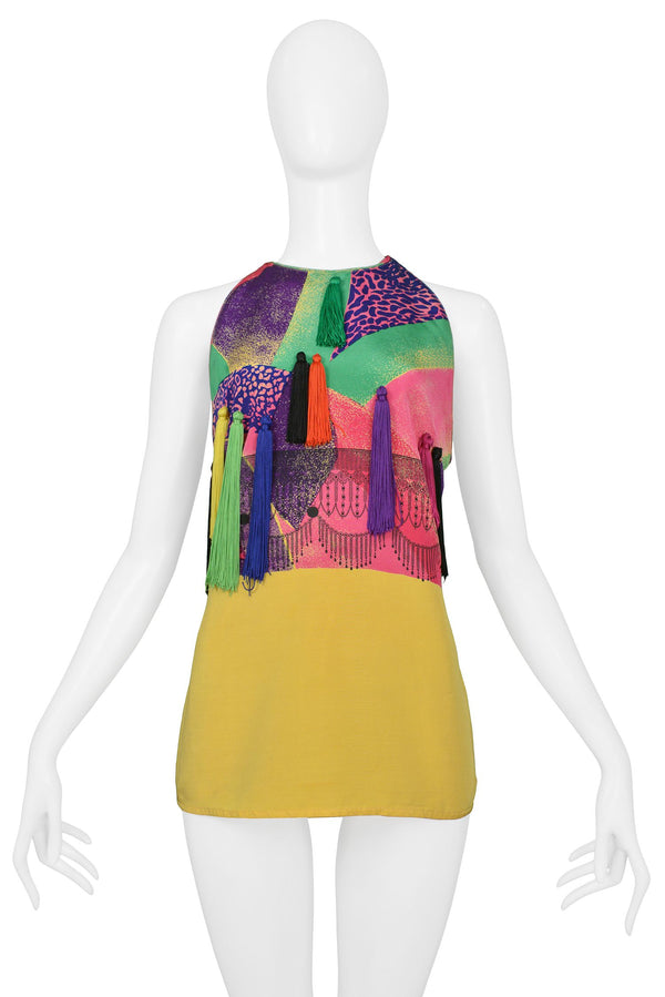 VERSACE VERSUS MULTICOLOR KALEIDOSCOPE BRA TOP