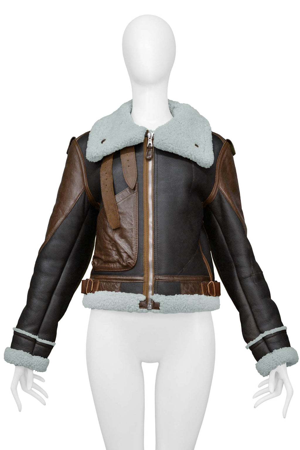 Balenciaga Brown Leather Biker Jacket Size 236  Yoogis Closet