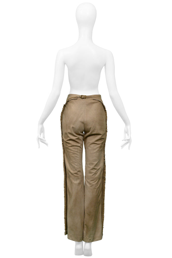 GIANFRANCO FERRE BRONZE LEATHER PANTS 1997