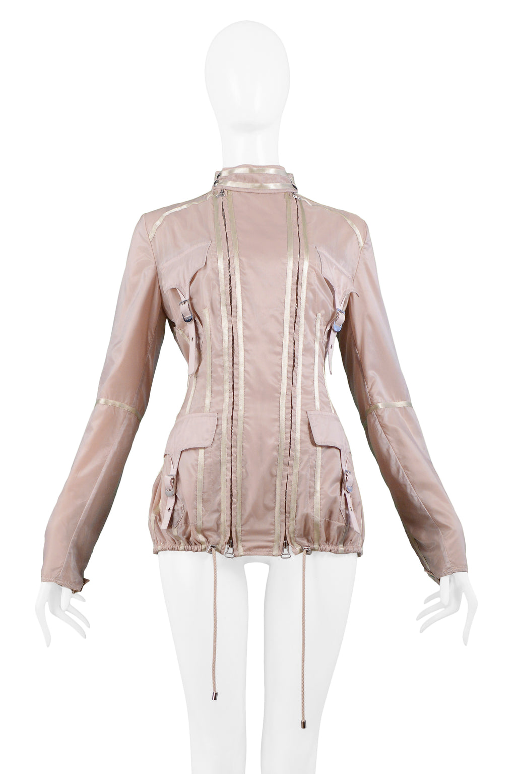 GIANFRANCO FERRE PINK NYLON WINDBREAKER JACKET 2005