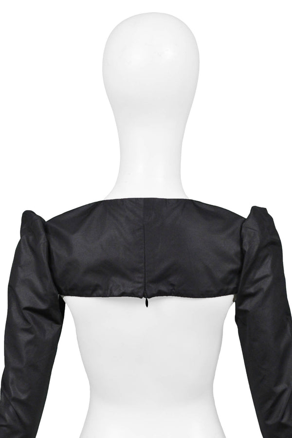 1990s Jean Paul Gaultier Black Silk Crop Bomber Jacket at 1stDibs