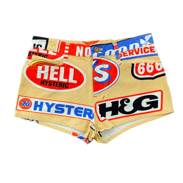 HYSTERIC GLAMOUR GAS STATION LOGO HOT PANTS