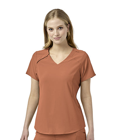 Edge 2803 by IRG : Women's Mock Wrap Top with Spandex Side
