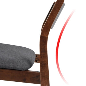 LUCKYERMORE Set of 2 Dining Chairs Mid Century Upholstered Side Chairs with Rubber Wood Frame