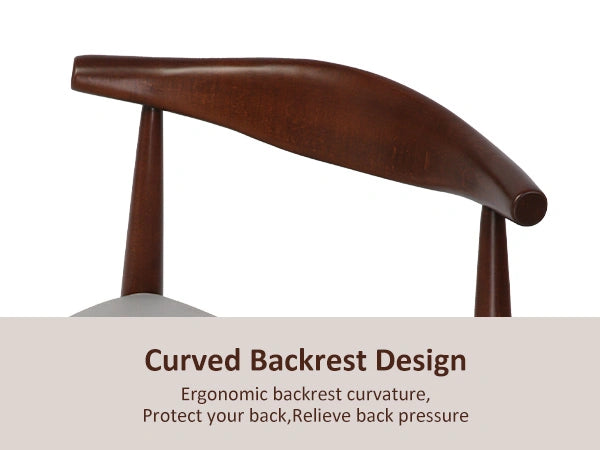 LUCKYERMORE Set of 2 Upholstered Solid Wood Side Chairs Modern Kitchen Chairs, Walnut