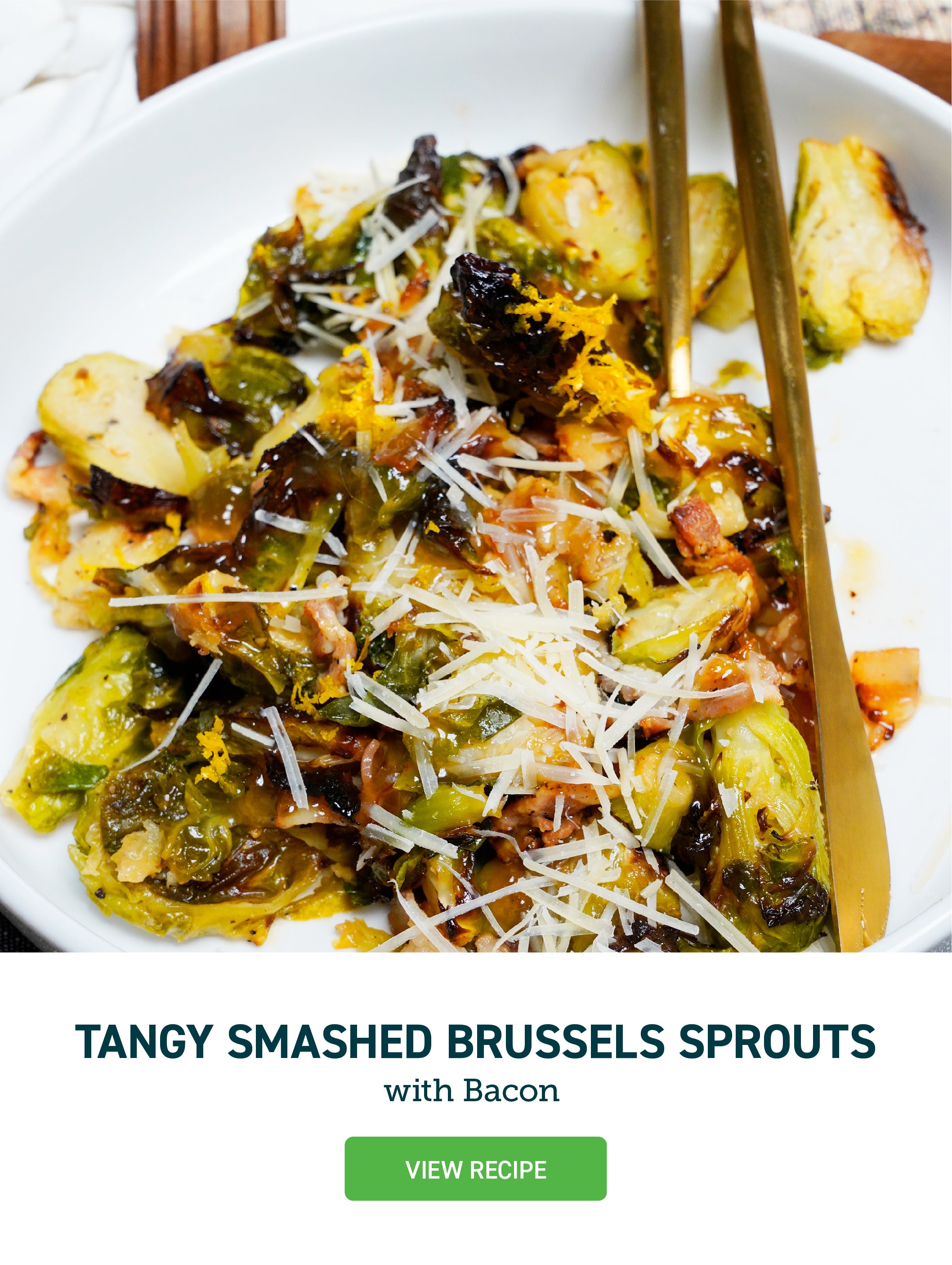 air fryer Tangy Smashed Brussels Sprouts with Bacon