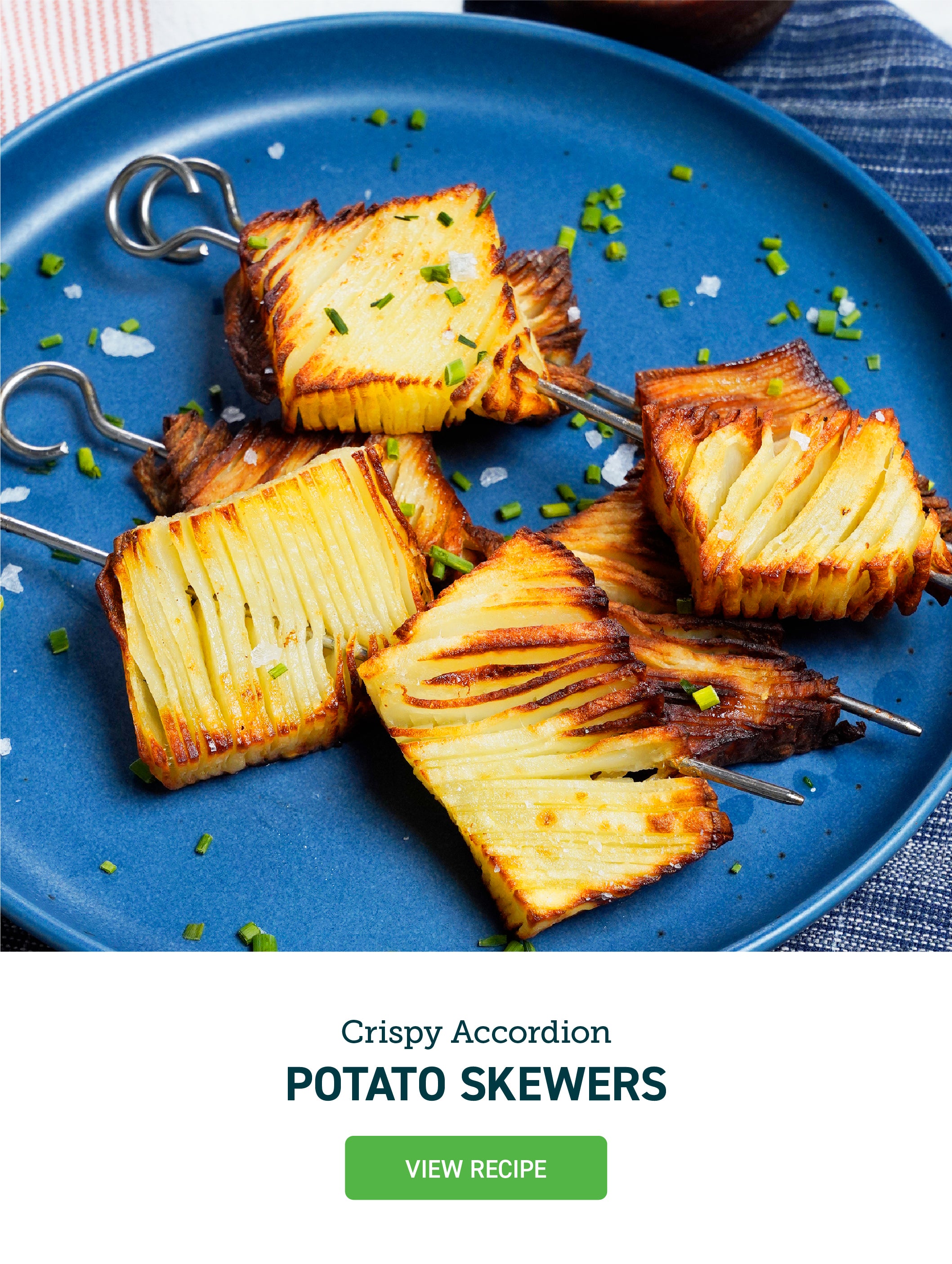 air fryer Crispy Accordion Potato Skewers