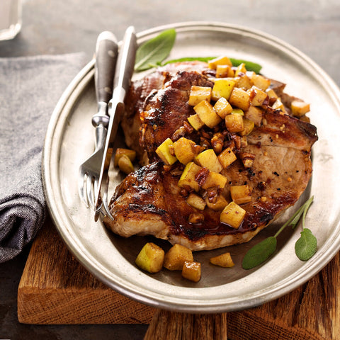 Spiced Pork Chops with Apple Chutney