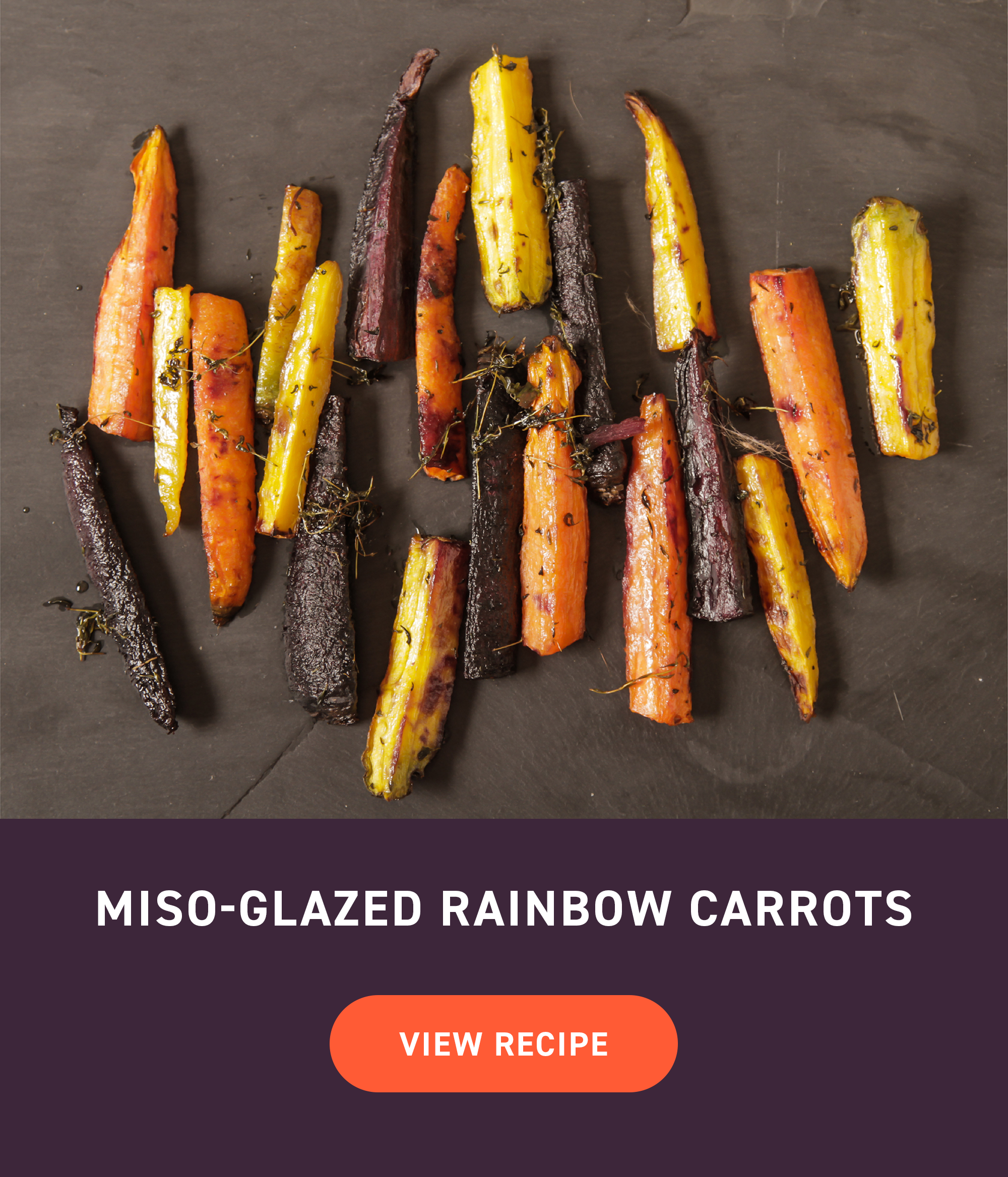 miso-glazed rainbow carrots