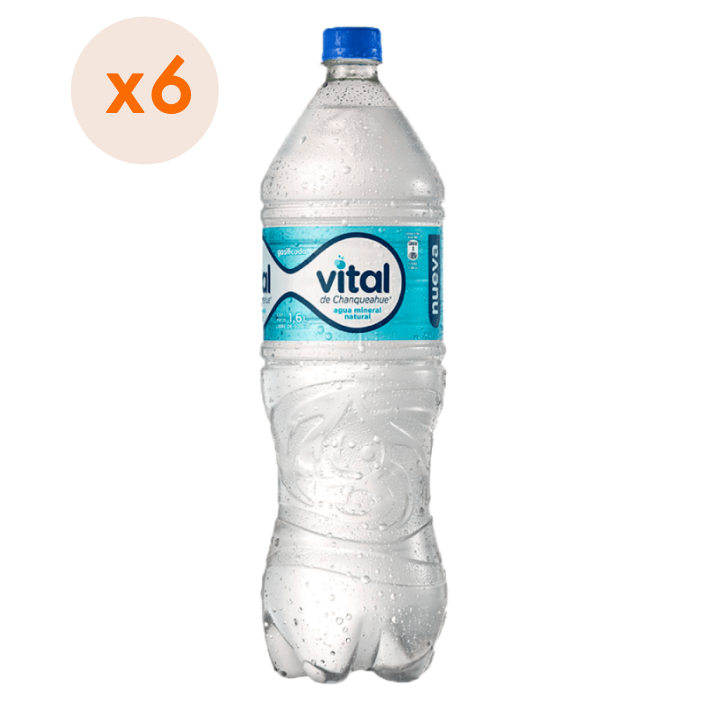 6x Agua Purificada Vital Con Gas Desechable 1600cc - Tost