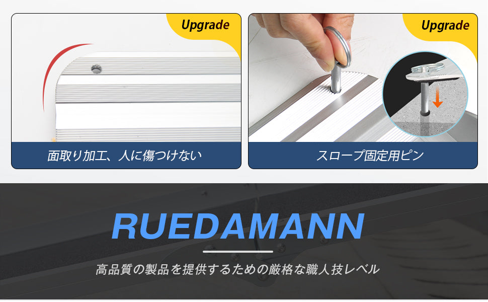 Ruedamann® 折りたたみスロープ 耐荷重300kg 長さ183cmx幅71cm 2本分ける式スロープ — wonx shop